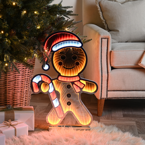 Gingerbread Man Infinity Christmas Decoration with LEDs