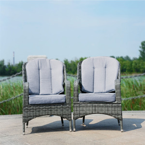 Deep-Seating Outdoor Lounge Chairs with Curved or Straight Arms Aluminum Wicke