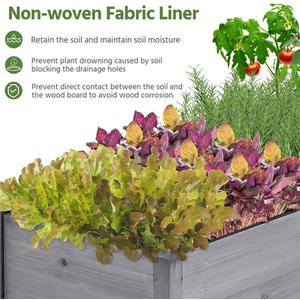 Grey Yaheetech Rectangle Planter Raised Bed for Yard shot 7482586