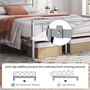 Silver / Double Metal Bed Frame with Cloud Design shot 7551166