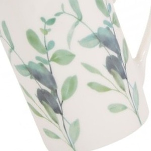2 Botanical Eucalyptus Mugs Slim 9oz New Bone China Tea Coffee Cup