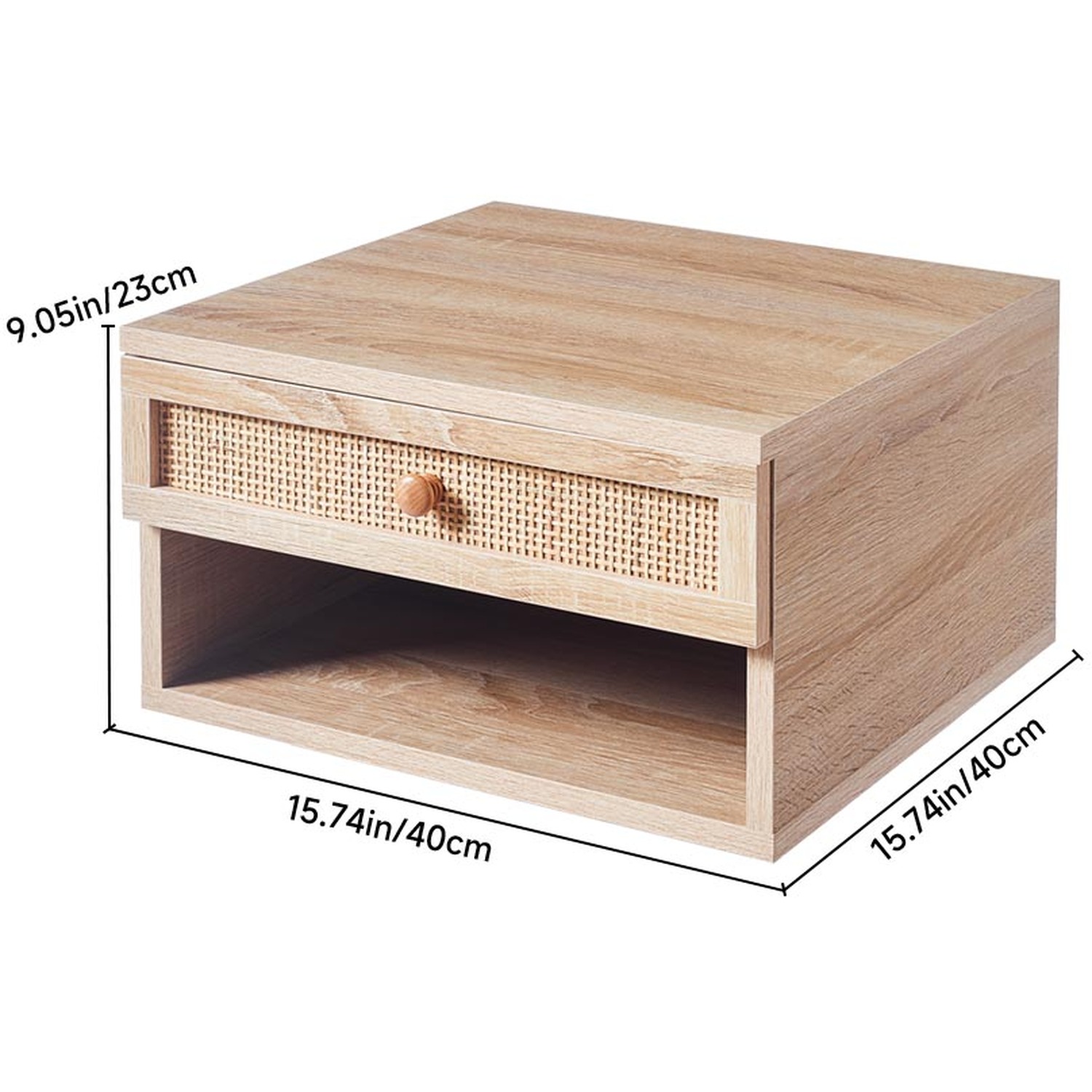 Floating Bedside Table With Sleek Wall-mounted Design - Brown