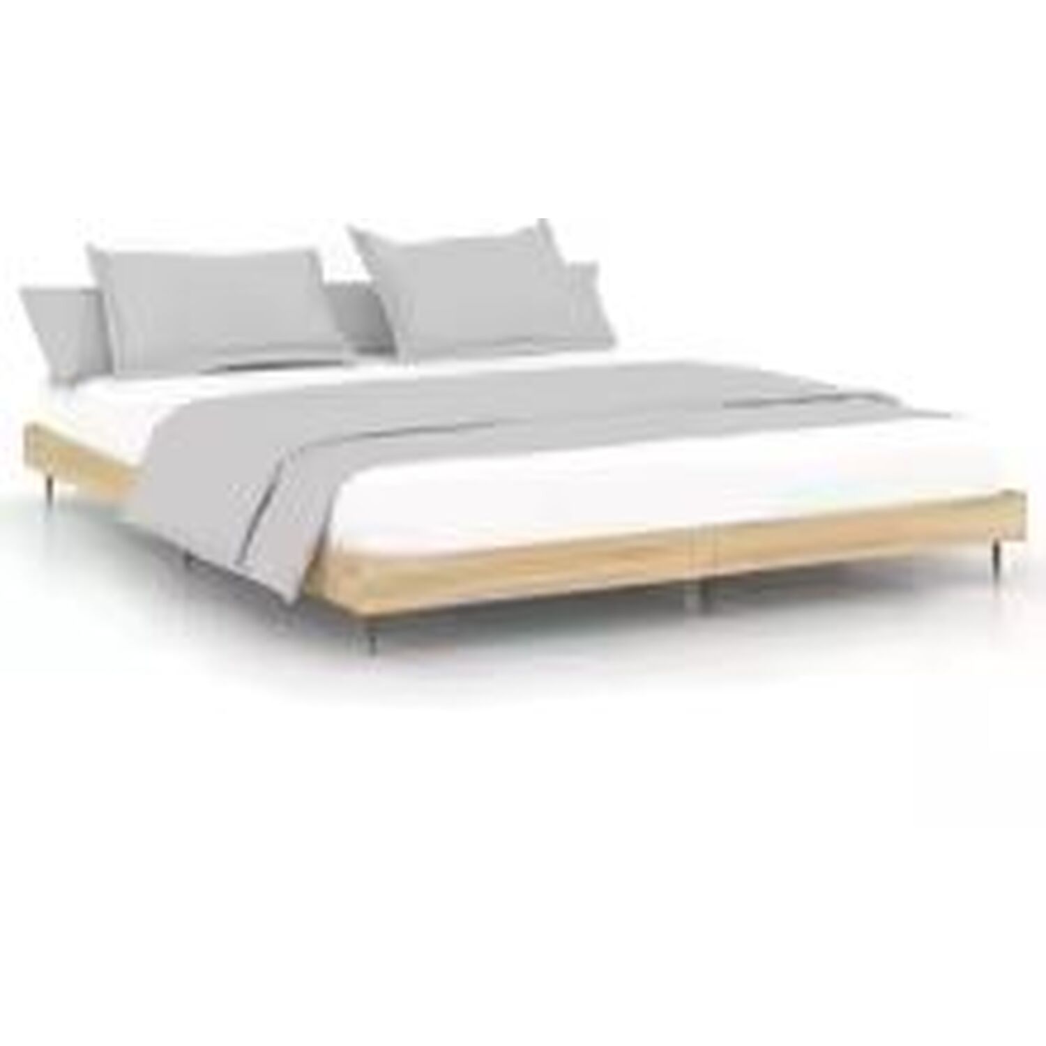 Small Double Bed Frame Wood Design - Brown