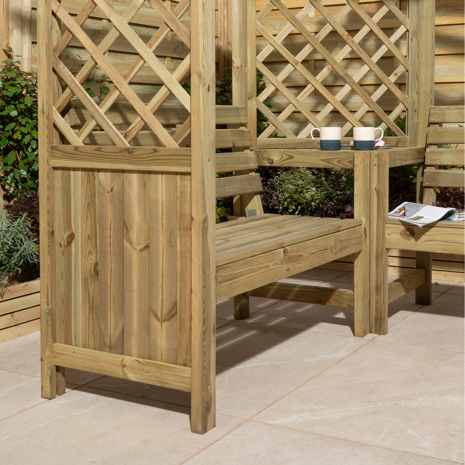 Rowlinson Pemberley Corner Arbour - Natural