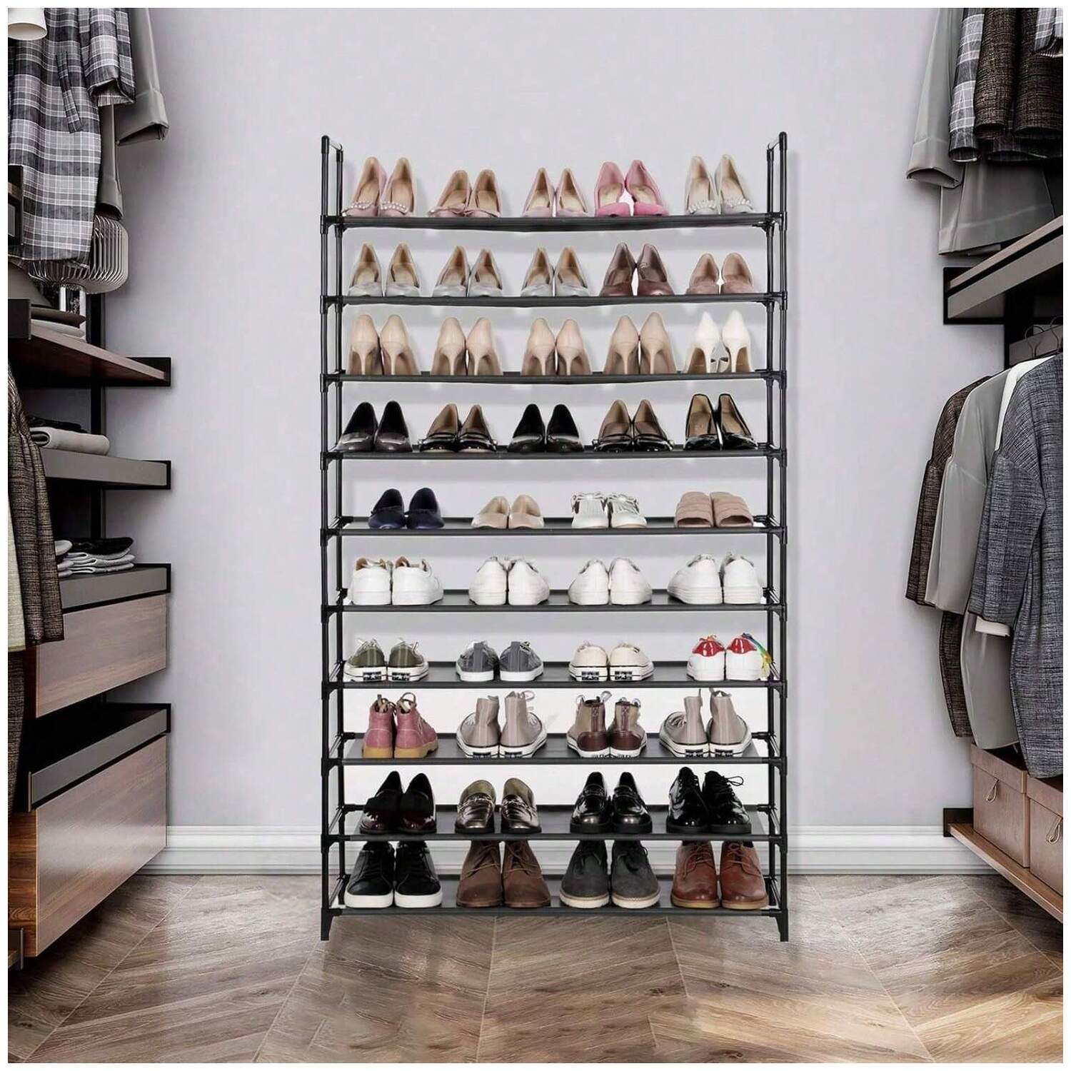 Human Shoe Rack SONGMICS 10-Tier Space-Saving Shoe Rack for Any Room