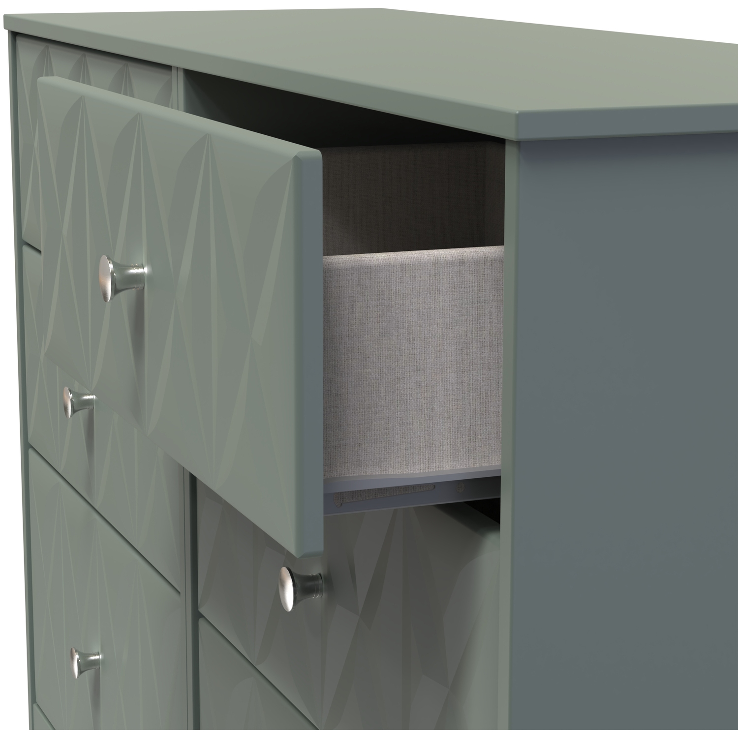 San Jose Ready Assembled 6 Drawer Bed Box - Reed Green