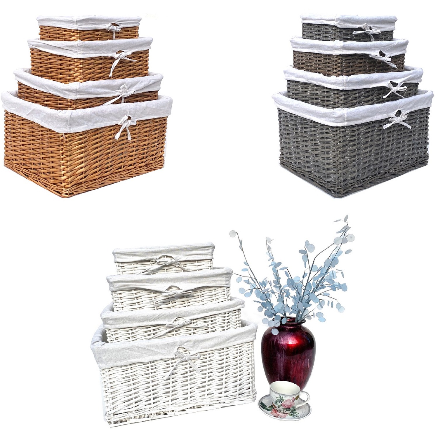 Image of Willow Wicker Wider Storage Basket Xmas&hellip;