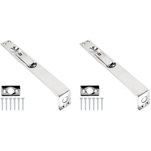 2 Set Lever Action Door Flush Bolt Polished Chrome