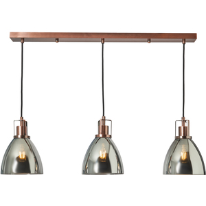 Indy 3 Light Pendant Ceiling Light with Smoke Shades