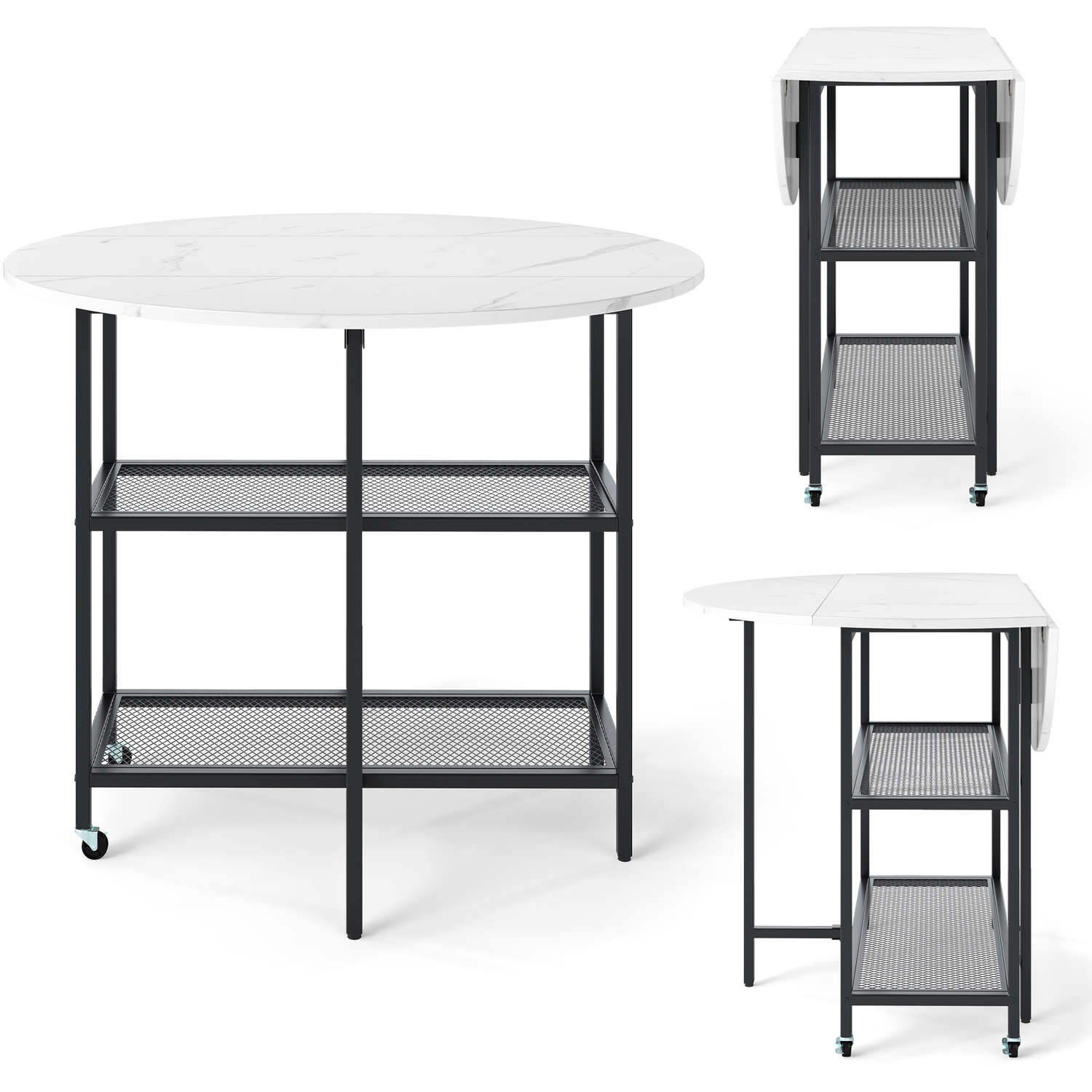 Round Kitchen Table Modern Dining Table - White