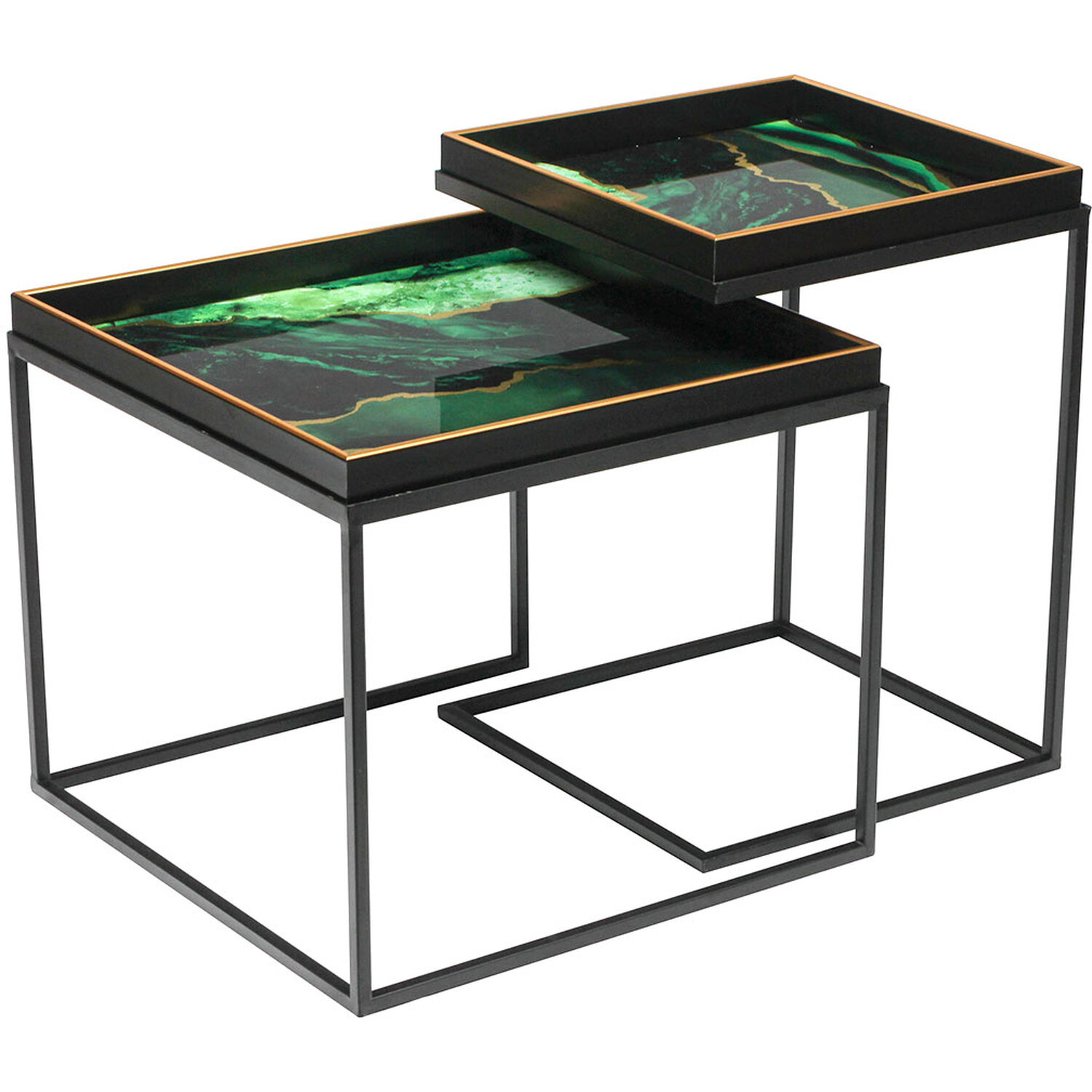 Set of 2 Metal Nesting-Table for Living Room