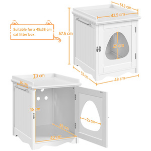 White / 48cm Yaheetech Indoor Pet House Litter Box  shot 10006282