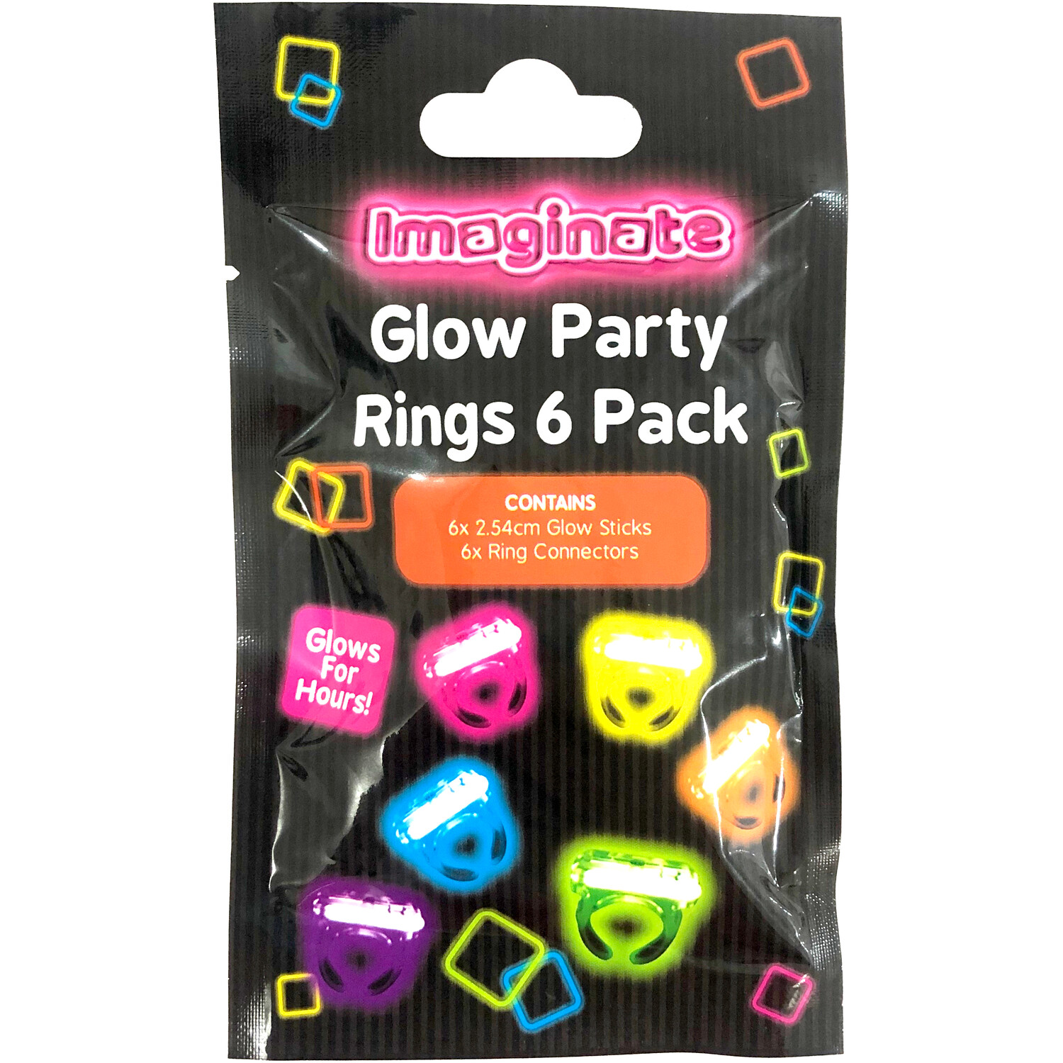 Pack of 6 Glow Party Rings