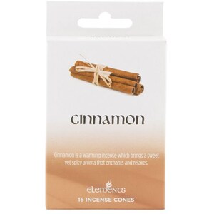 Elements Cinnamon Incense Cones Set Of 12 Packs With Holder