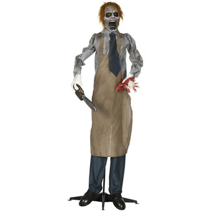 HOMCOM Life Size Animatronic Chainsaw Halloween Decoration