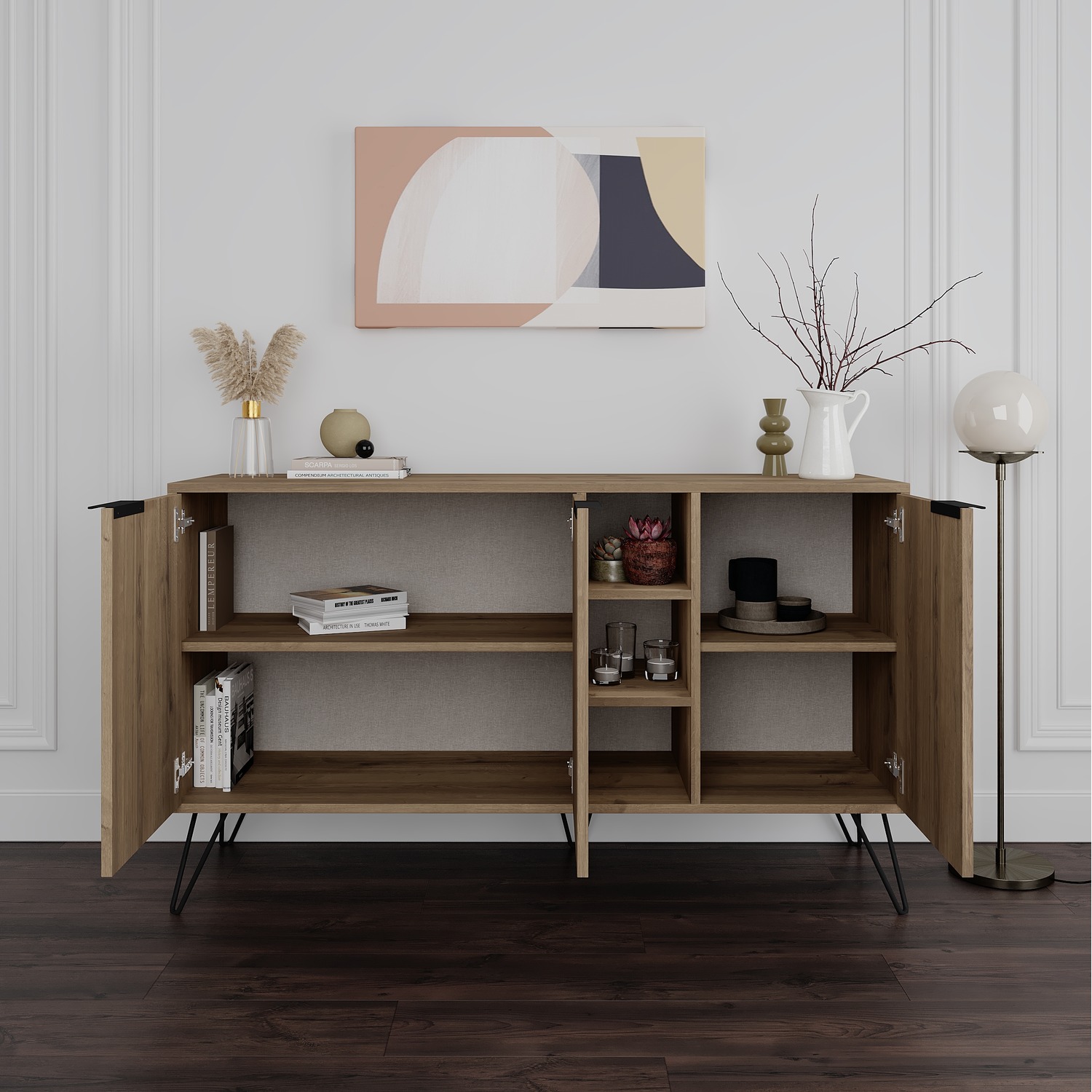 Clara Console Sideboard Display Unit - Dark Oak