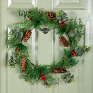 Christmas Eucalyptus Wreath with Red Berries