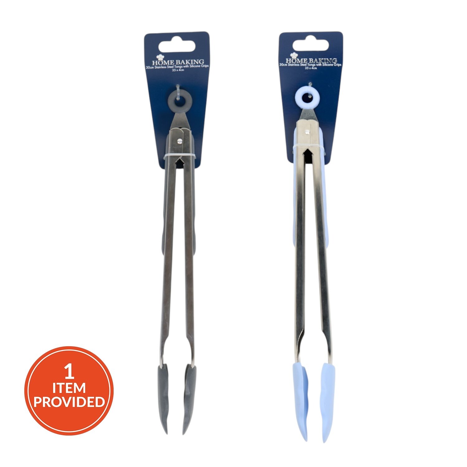 Stainless Steel and Silicone Food Tongs - 12in / 30cm