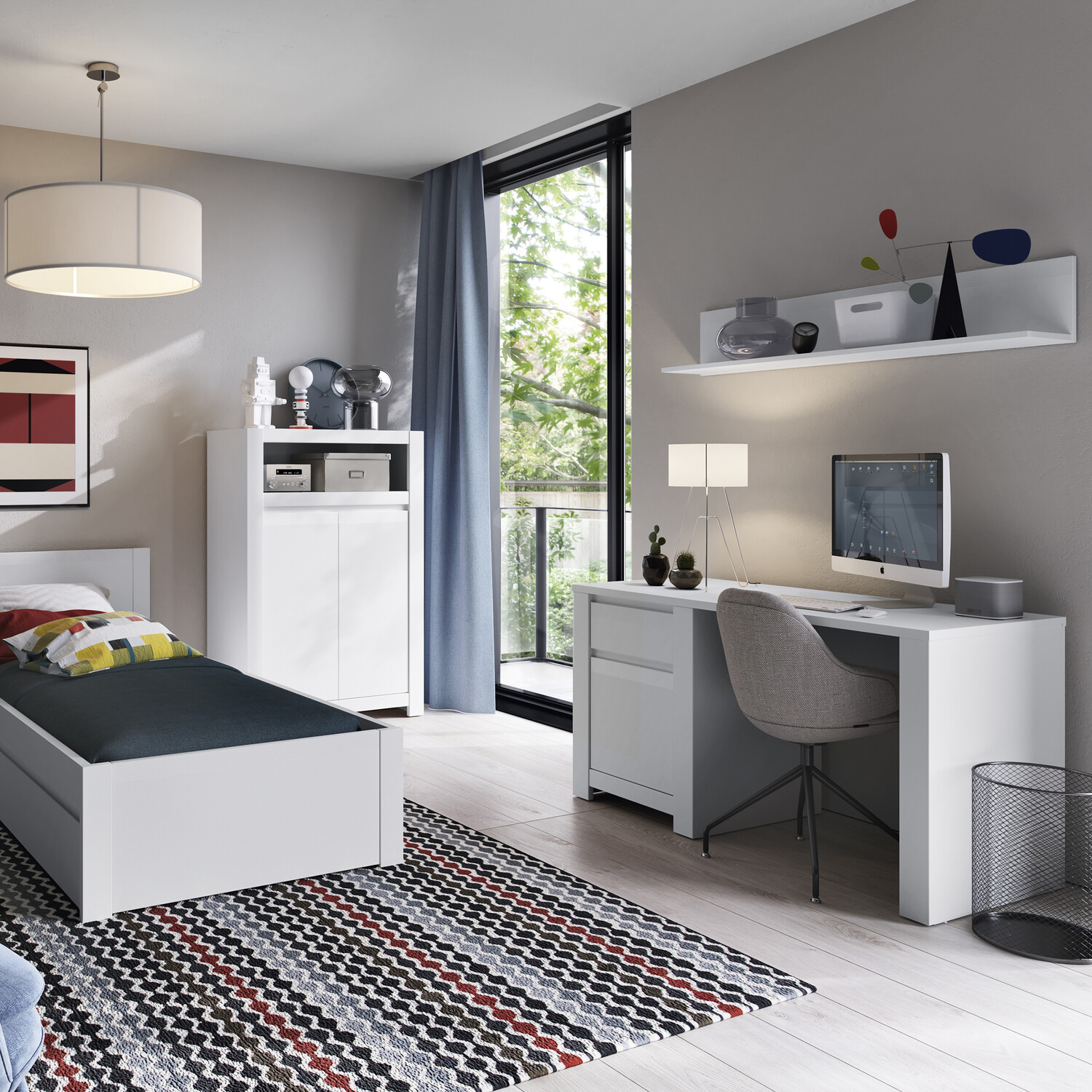 Novi Study Desk - Alpine White