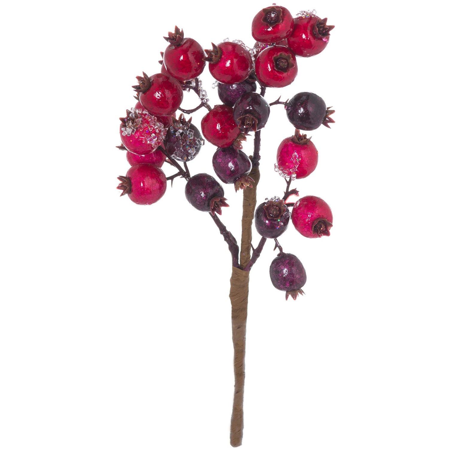 Festive Red Berry Stem For Holiday Arrangements - Red