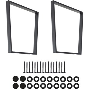 Pair of Black Angular Legs Industrial Design - For DIY, Furniture