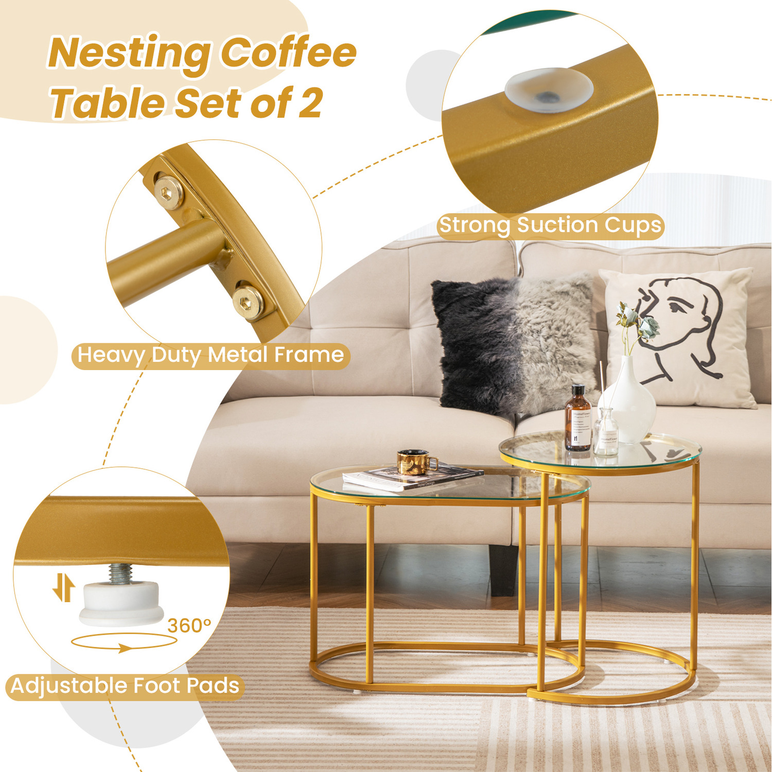 Nest Coffee Table - Gold