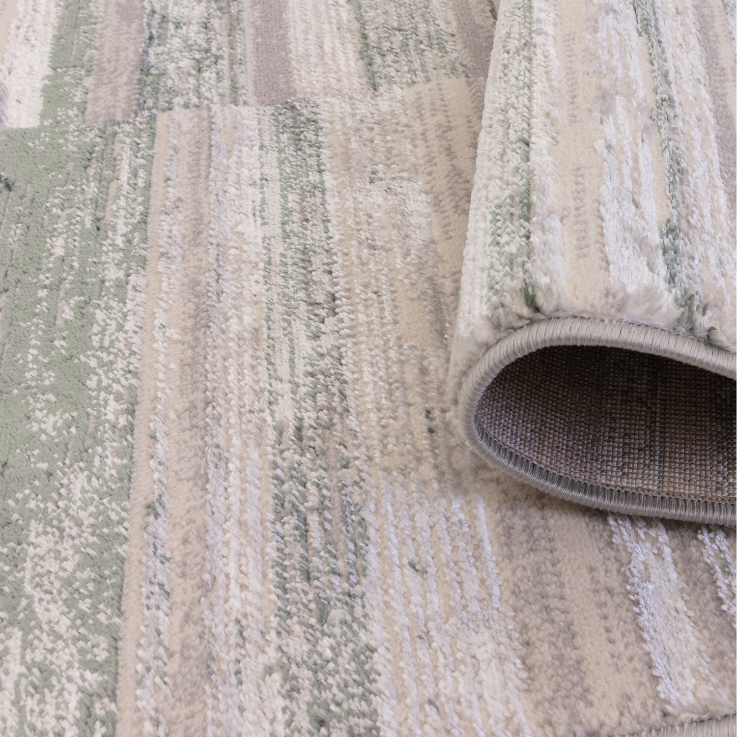 Smart Ritz Rugs Ritz Metallic Stripe Green Living Area Rug
