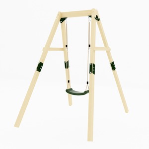 GALACTICA Outdoor Wooden Frame Single Plastic Swing, Garden Swing