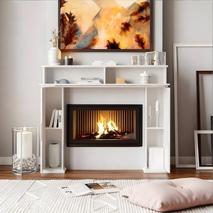 Wooden Fireplace Surround Mantelpiece Storage Cabinet