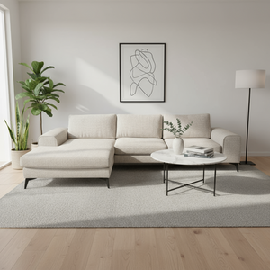 Venice Chenille Corner Sofa with Deep Seats and Extra-wide Padded Arms