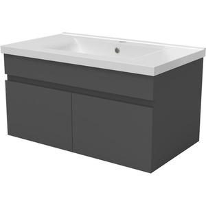 800mm Grey Bathroom Vanity Unit with Ceramice Sink 2 Doors