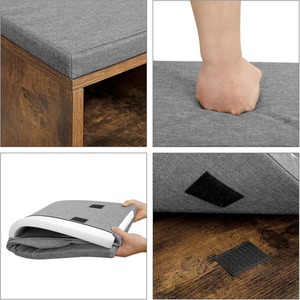 Shoe Bench,10 Compartment Storage Bench with Padded Seat