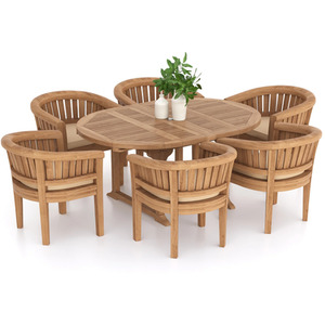 Faro Teak Garden Dining Table and 6 Seat Chair Set