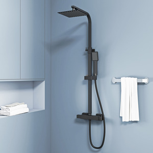 Modern Exposed Thermostatic Mixer Shower Set with Handheld Head