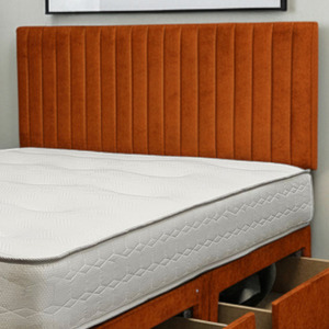 Orange / Small Double Emily Plush Bed Set With Mattress, 4 Drawers And 24
