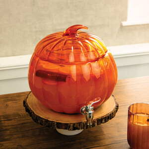 Pumpkin Glass Drink Dispenser