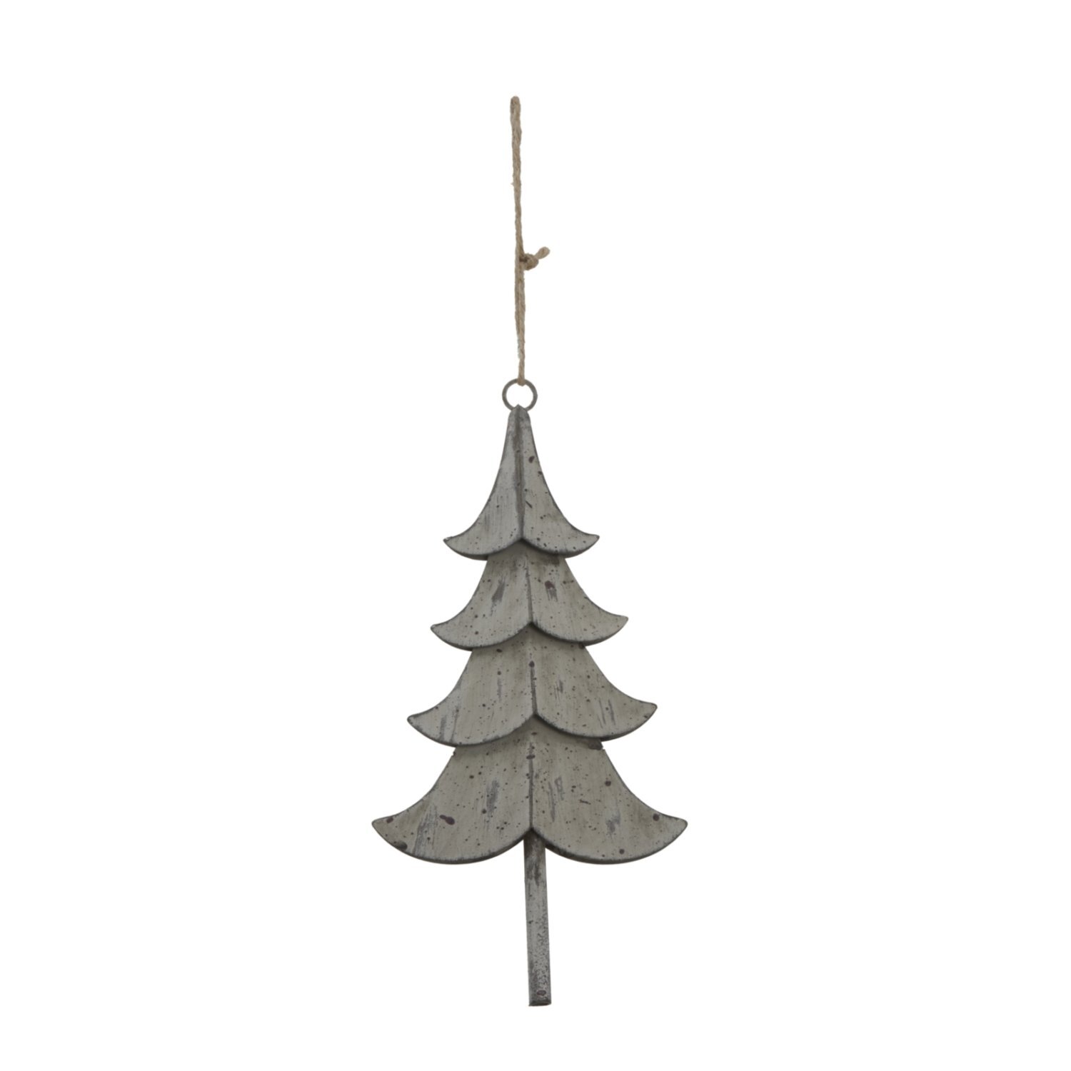 Large Rustic Metal Hanging Tree Wall Decor For Organic Style - Grey