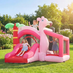AIYAPLAY Kids Inflatable Bounce House with Blower, Pink