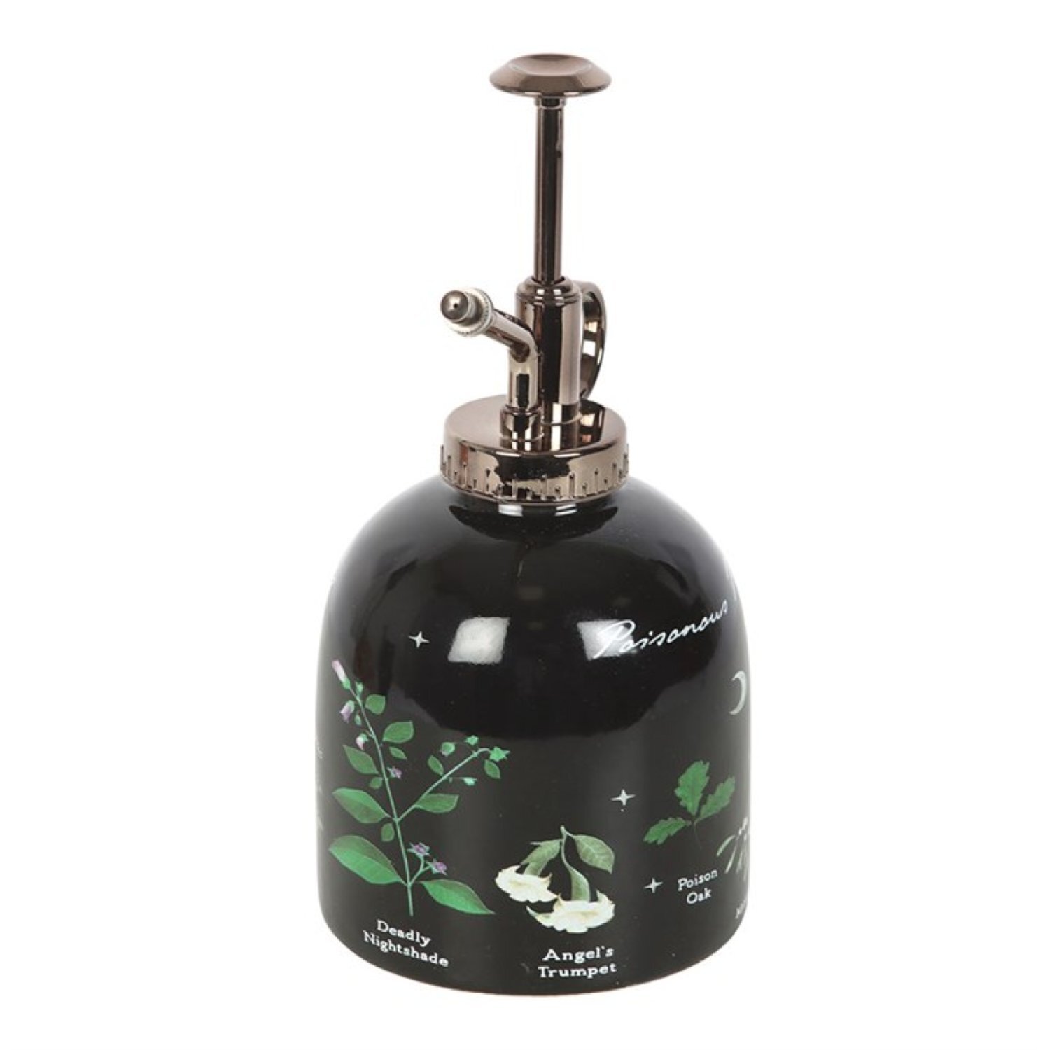 Poisonous Plants Ceramic Plant Mister Dark Elegant Garden Decor - Black