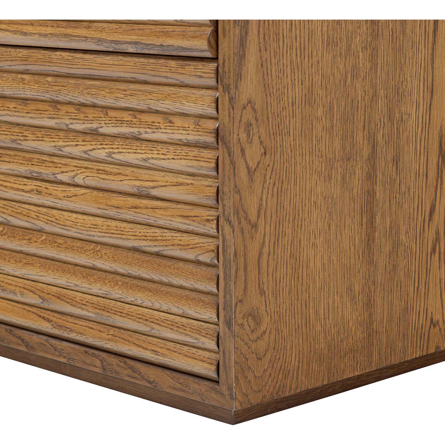 Mandarina 6-Drawer Ribbed Chest - Walnut Oak Effect - Brown