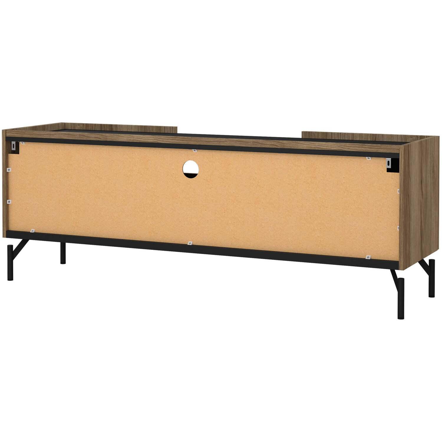 Hillerod TV Unit, Natural Oak and Black, 2 Doors 1 Drawer - Black and Natural