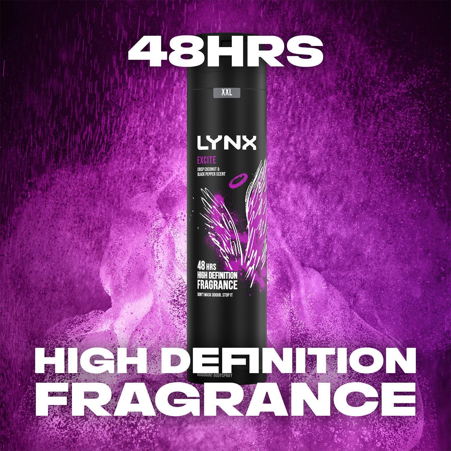 Lynx Black Aerosol Body Spray Excite Xxl 250Ml - Image 6