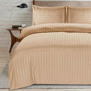 satin stripe double beige duvet
