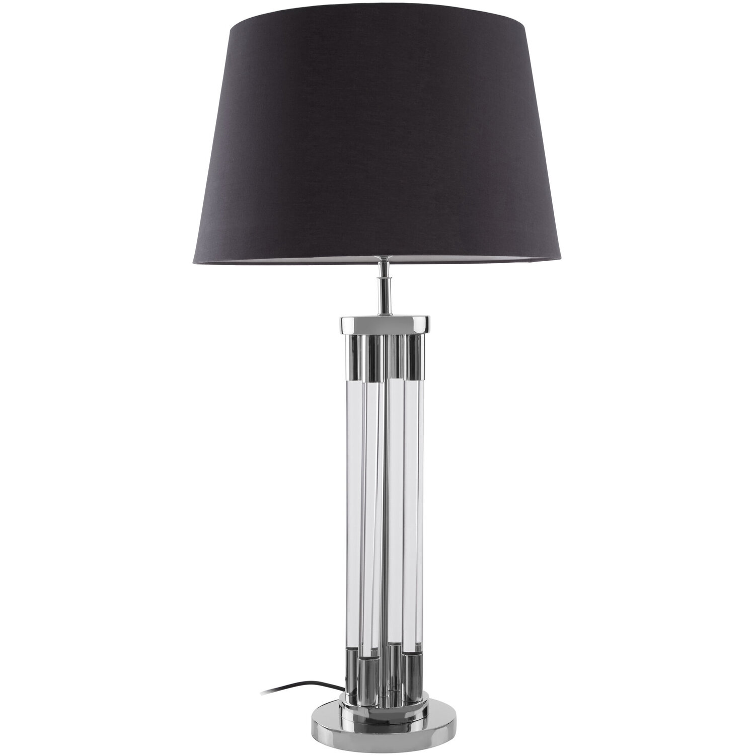 Skye Table Lamp With Tubular Acrylic Base - Silver