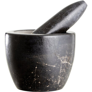Marmore Black Marble Tapered Mortar And Pestle