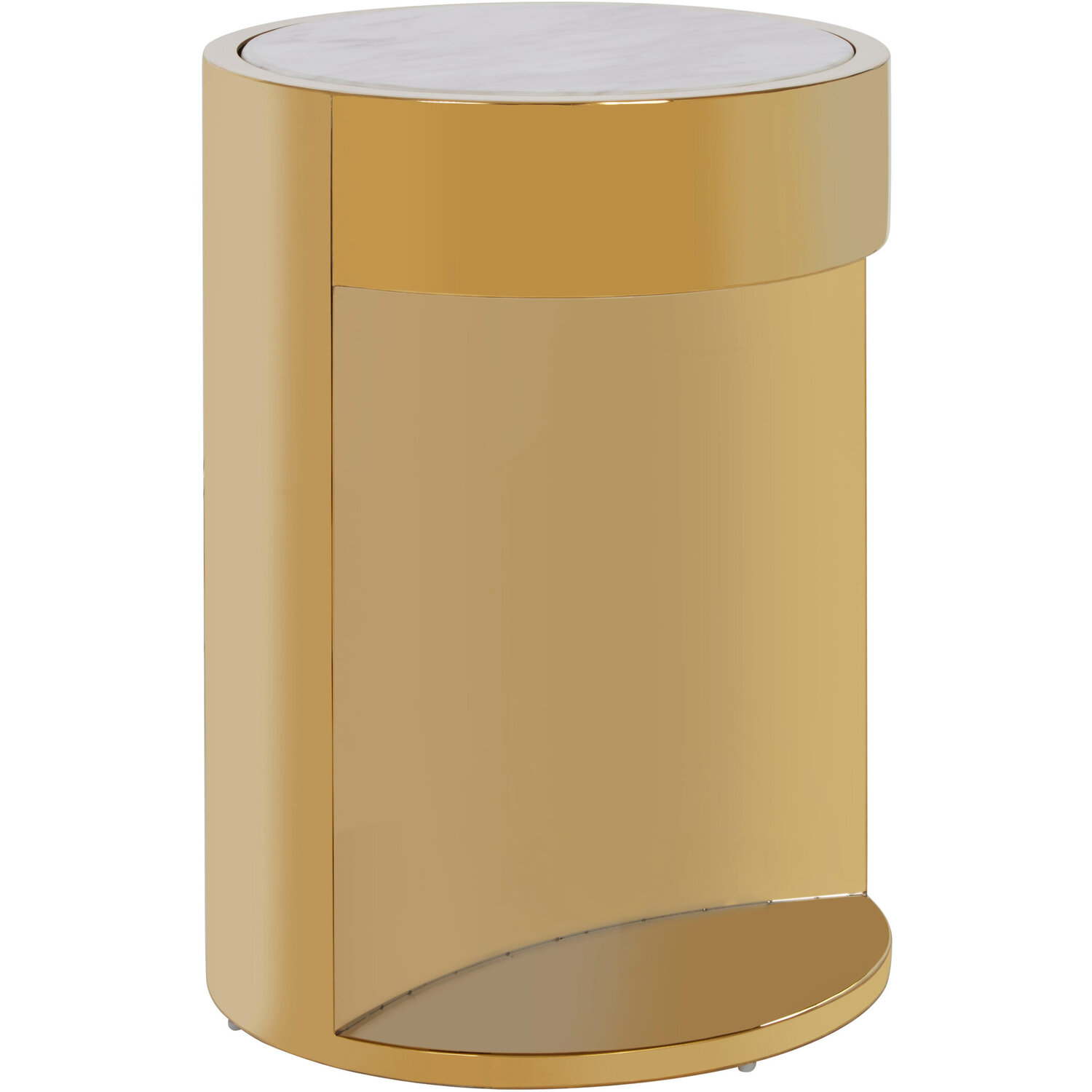 Carlox Gold and Marble Effect Round Side Table - Gold