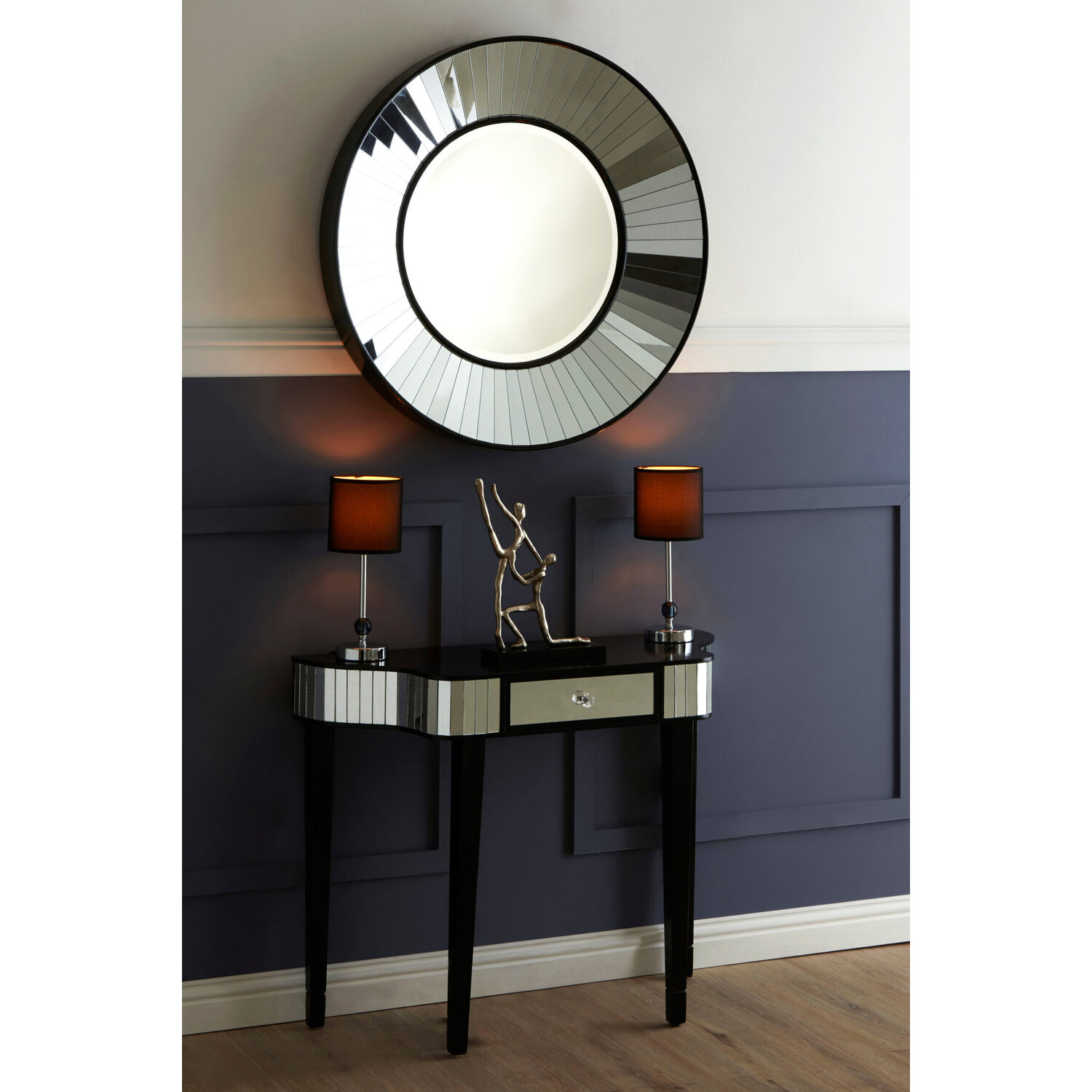 Clavier Black and Mirror Console Table