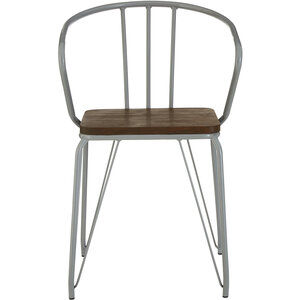 District Grey Metal And Elm Wood Armchair