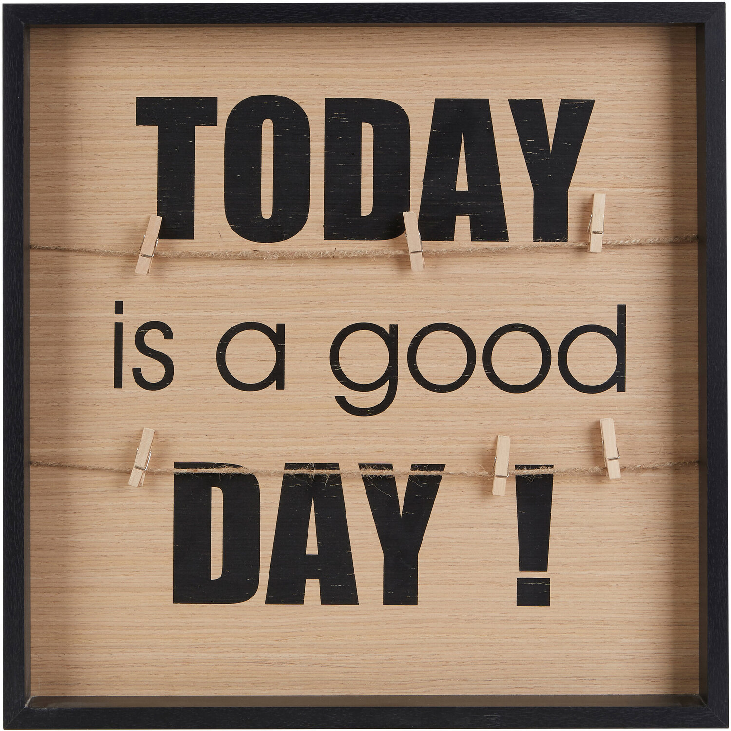 Maren Today Is A Good Day Peg Photo Frame - Black & Natural