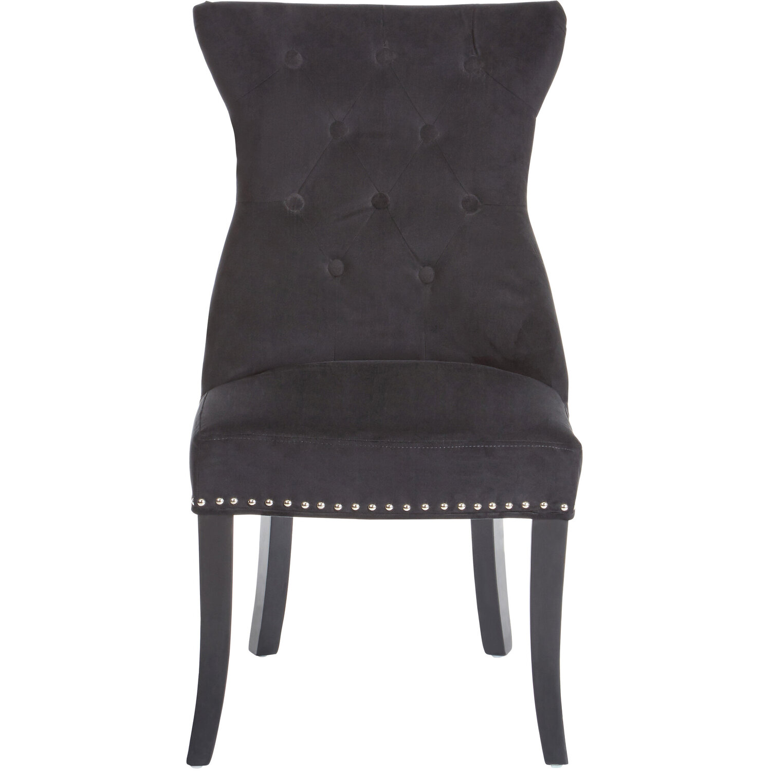 Regents Park Black Cotton Velvet Dining Chair - Black